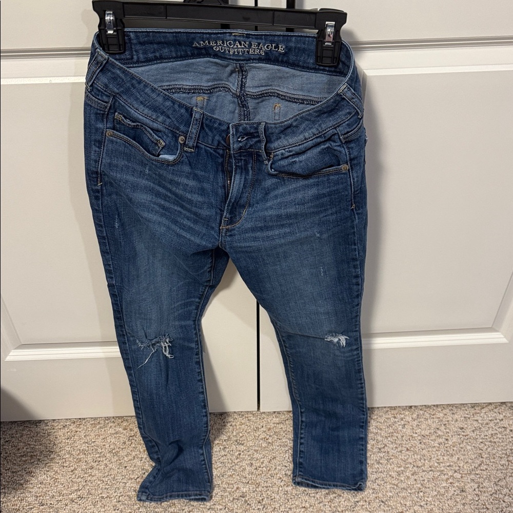 American Eagle Outfitters Women's Dark Blue Skinny Jeans